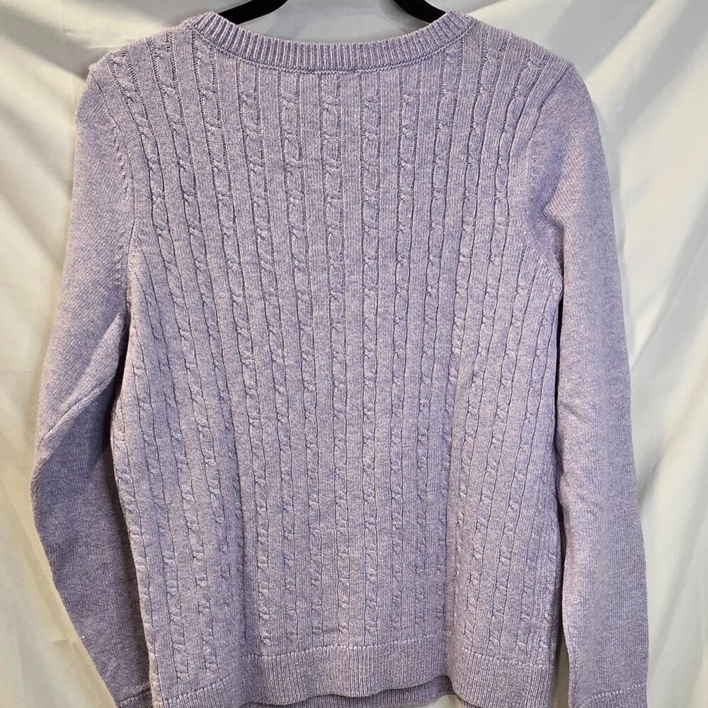 Talbots Purple Knited Sweater Size Large Button Accents - Picture 7 of 10